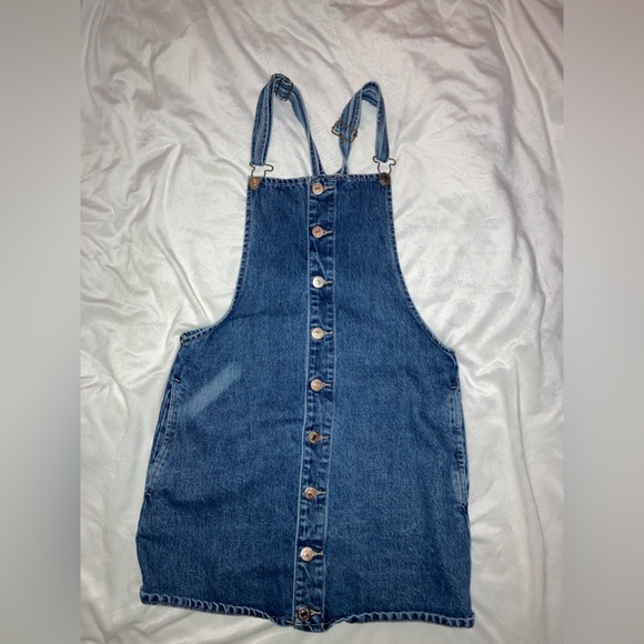 Denim Dress Overalls Jumper Mini - Picture 2 of 6